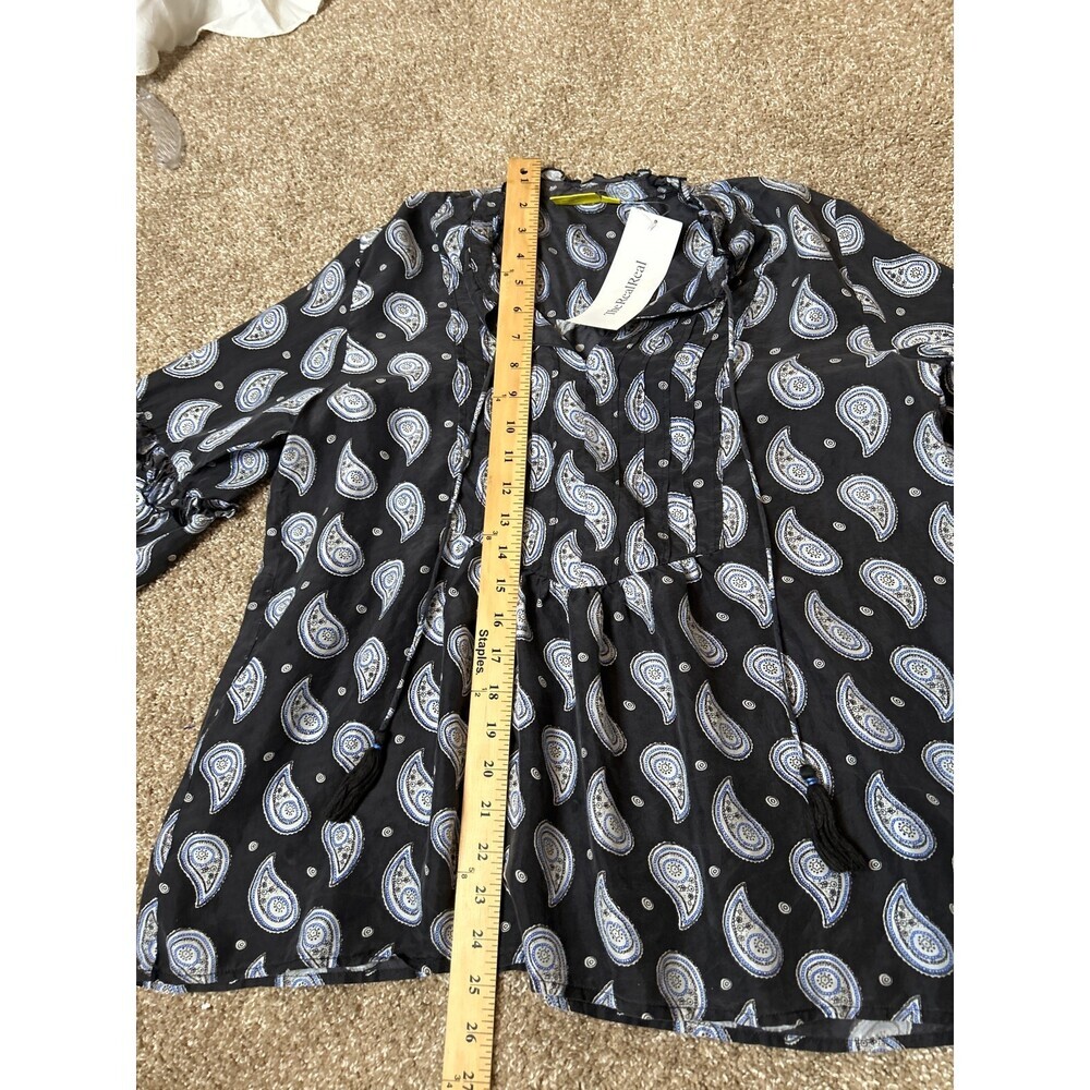 ROBERTA ROLLER RABBIT Women's Navy blue Malvika Ishorya Top SZ S MSRP $195 SILK - Picture 4 of 9